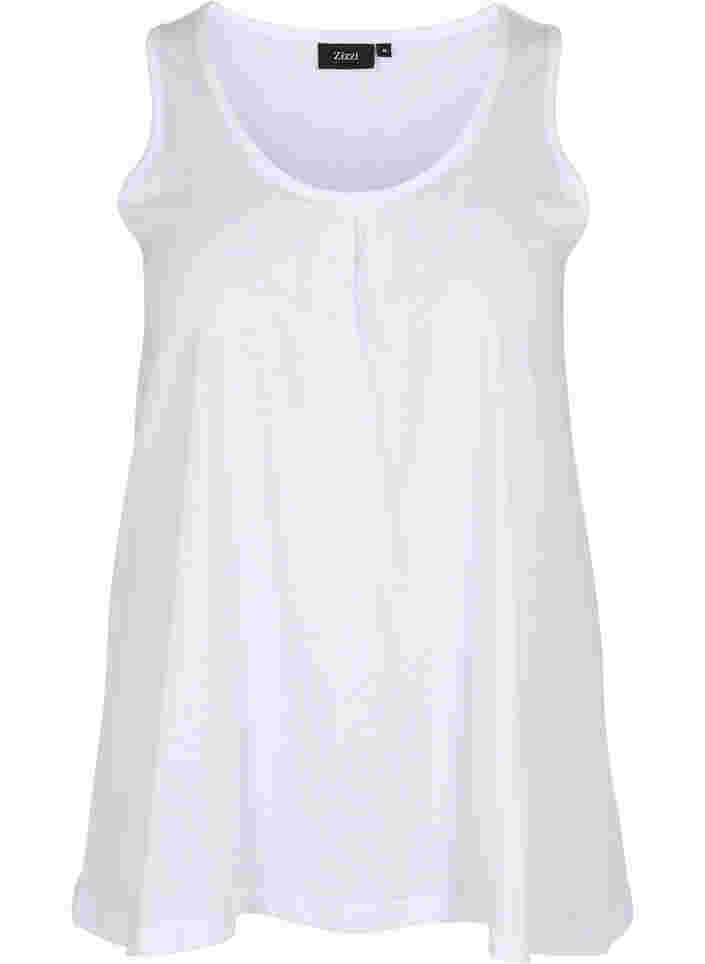Sleeveless A-line top, Bright White, Packshot image number 0