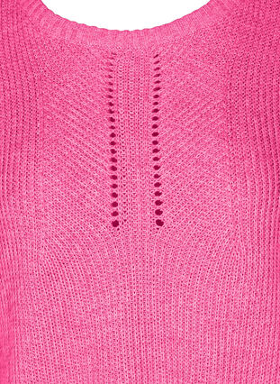 Knitted blouse with a round neck, Fuchsia Purple, Packshot image number 2