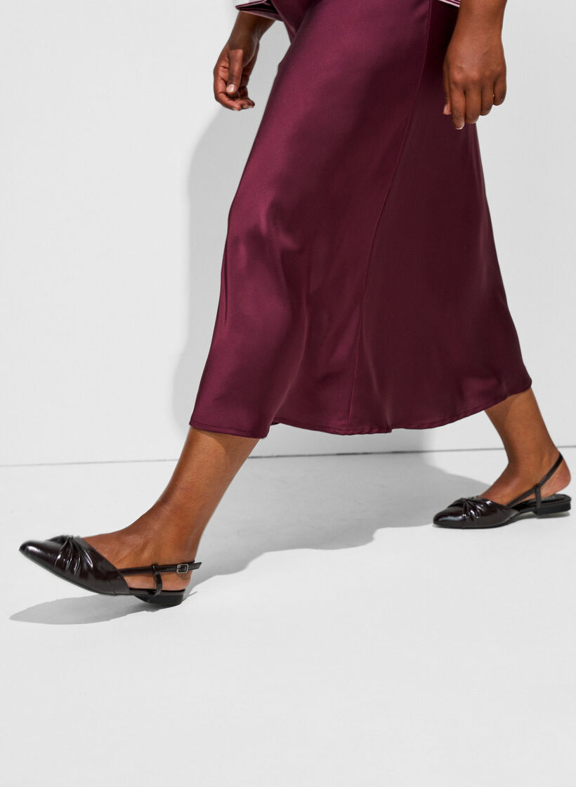 Satin midi skirt, Red, Model