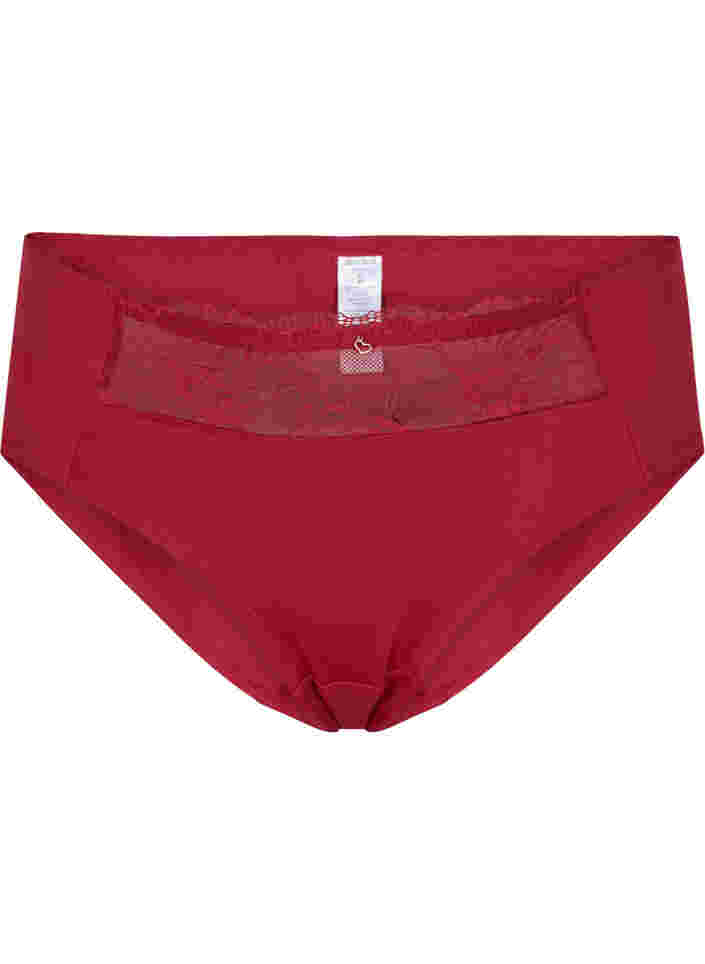 Lace hipster knickers, Rhubarb, Packshot image number 0