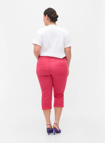 Close-fitting capris with zip, Pink, Model image number 0