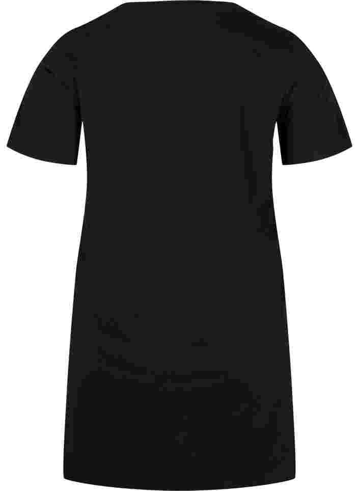 Long cotton t-shirt with short sleeves, Black Tiger, Packshot image number 1