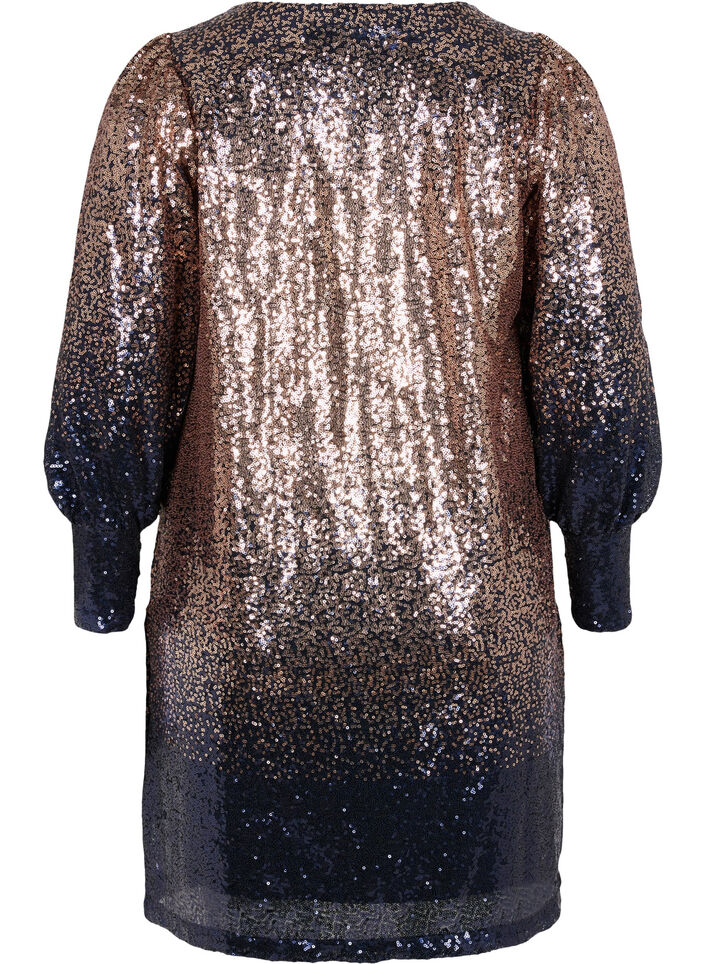 Sequin dress with balloon sleeves, Evening Blue Cobber, Packshot image number 1