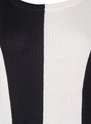 Striped colorblock sweater, Black w. Cloud D., Packshot image number 2