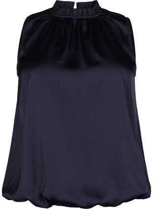 Sleeveless party top in satin, Night Sky, Packshot image number 0