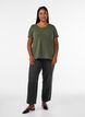 Solid-coloured basic cotton T-shirt, Green, Model image number 1