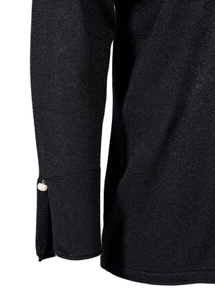 Viscose knit blouse with glitter, Black w. DTM Lurex, Packshot image number 3