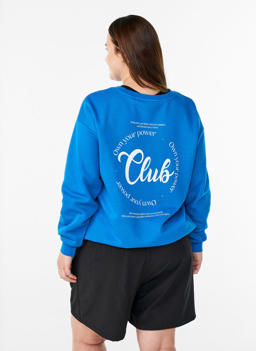 Sweatshirt with text print, Blue, Model image number 2