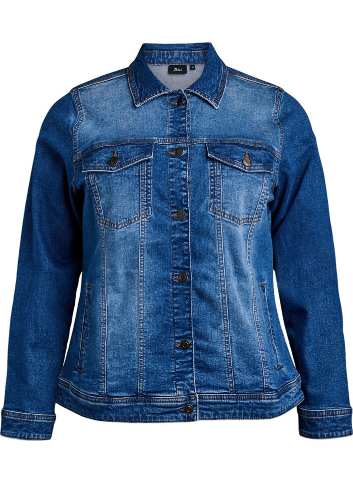 Denim jacket with a classic cut, Blue, Packshot image number 0