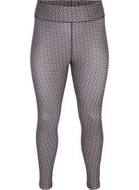 Printed sports tights with 7/8 length