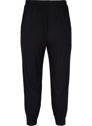 Loose viscose trousers with pockets, Black, Packshot image number 1