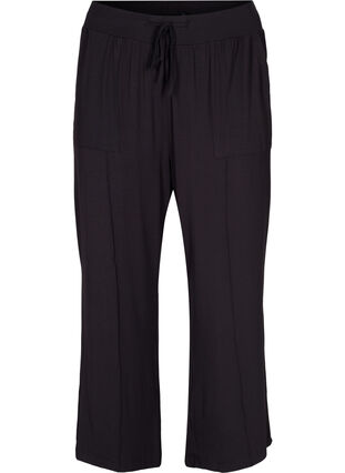 Viscose workout trousers with pockets, Black, Packshot image number 0