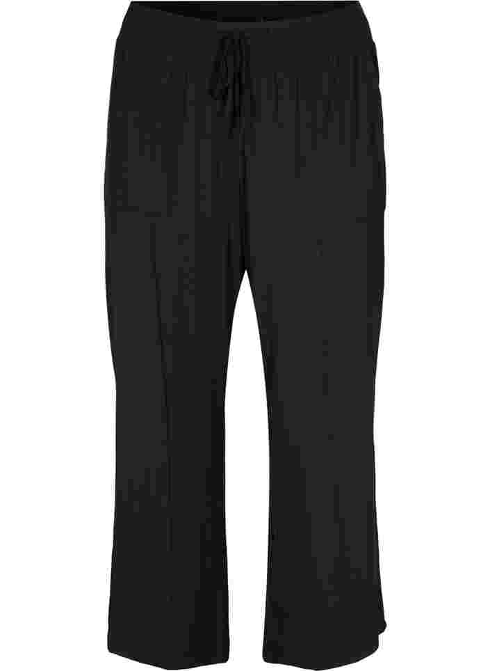 Viscose workout trousers with pockets, Black, Packshot image number 0