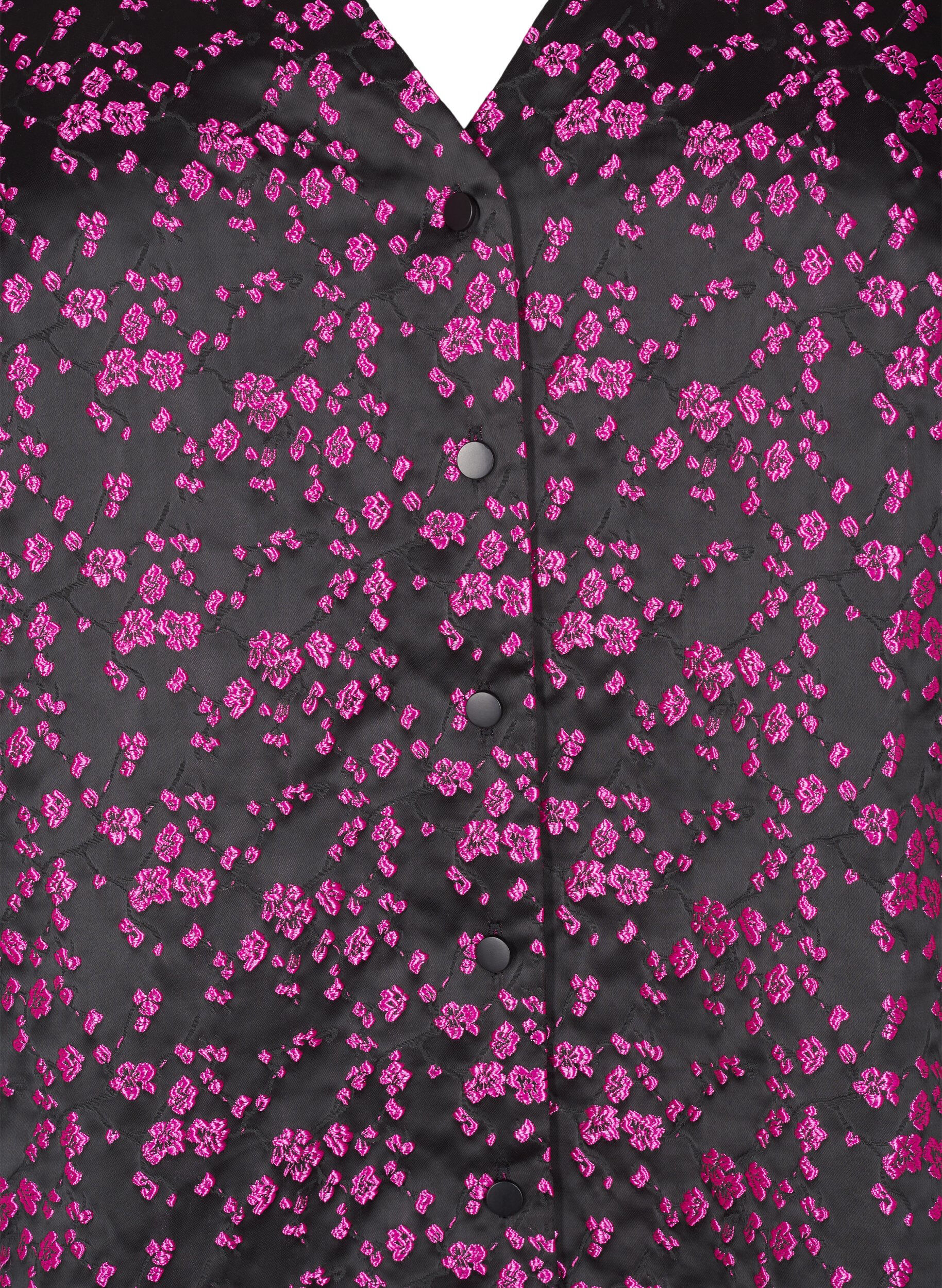 Zizzifashion Embroidered blouse with short sleeves, Black, Packshot image number 2