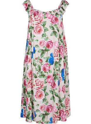 Floral midi dress with ruffles, Bright Flower , Packshot image number 0