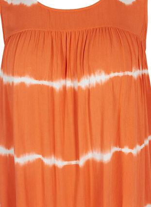 Printed midi dress in viscose, Orange Batik, Packshot image number 2