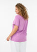 Organic cotton T-shirt with eyelet embroidery, Purple, Model image number 2