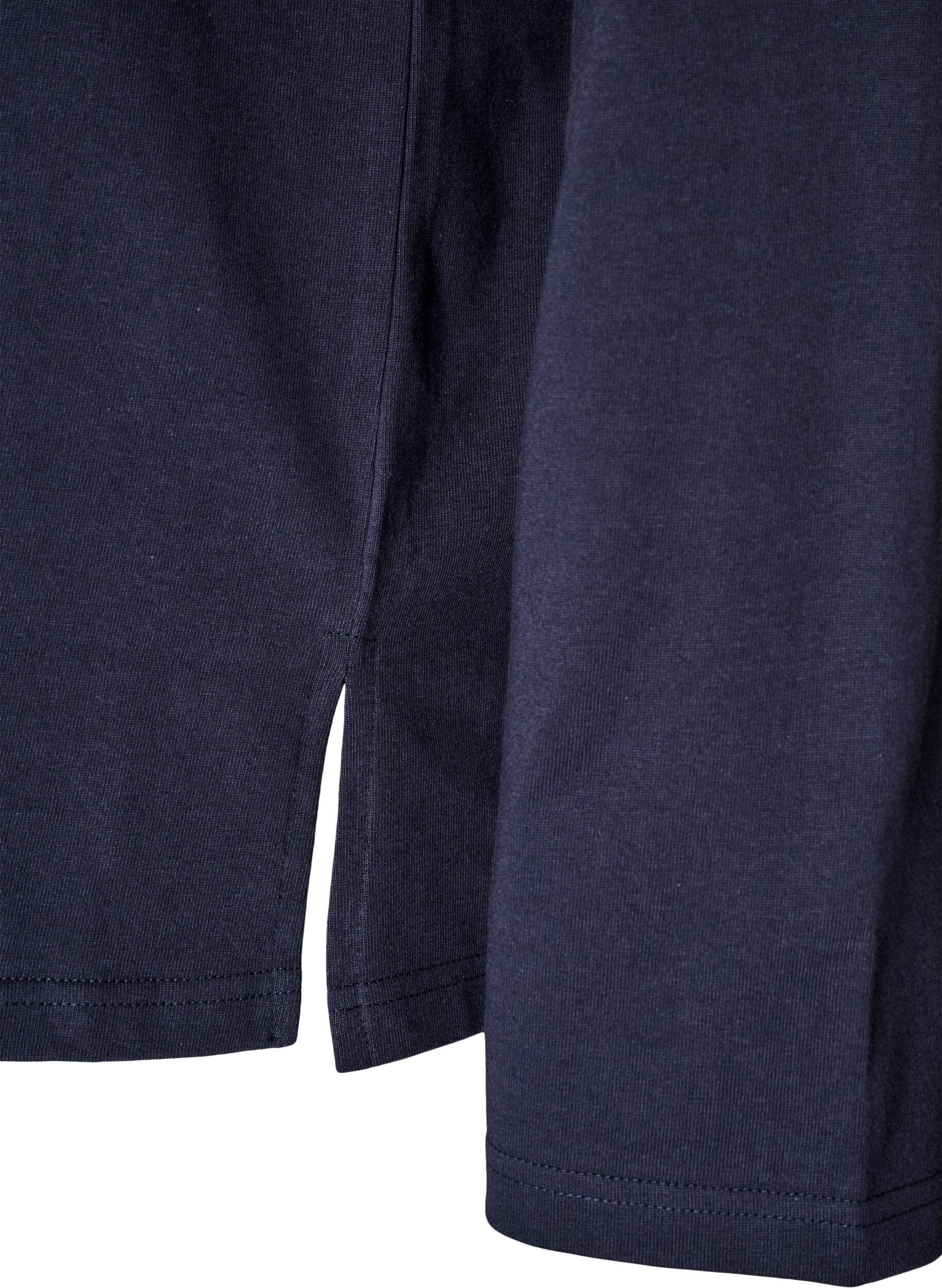 ZizzifashionLong-sleeved jersey blouse with text print, Blue, Packshot image number 3