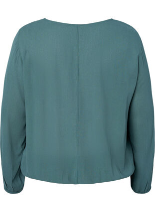 Viscose blouse with smock, Sea Pine, Packshot image number 1