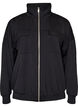 Jersey cardigan with zipper and high collar, Black, Packshot image number 0