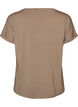 Striped T-shirt in viscose with a round neck, Beige, Packshot image number 1