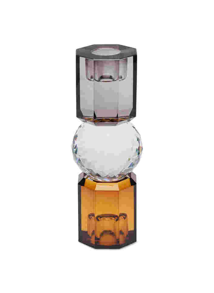 Candle holder in crystal glass, Brown/Smoke Comb, Packshot image number 0