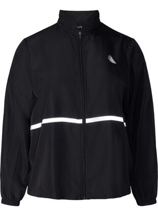 Sporty reflective jacket with zip, Black, Packshot image number 2