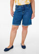 Fitted denim shorts with a high waist, Blue, Model image number 3