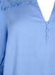 Viscose blouse with smock and ruffle detail, Cornflower Blue, Packshot image number 2