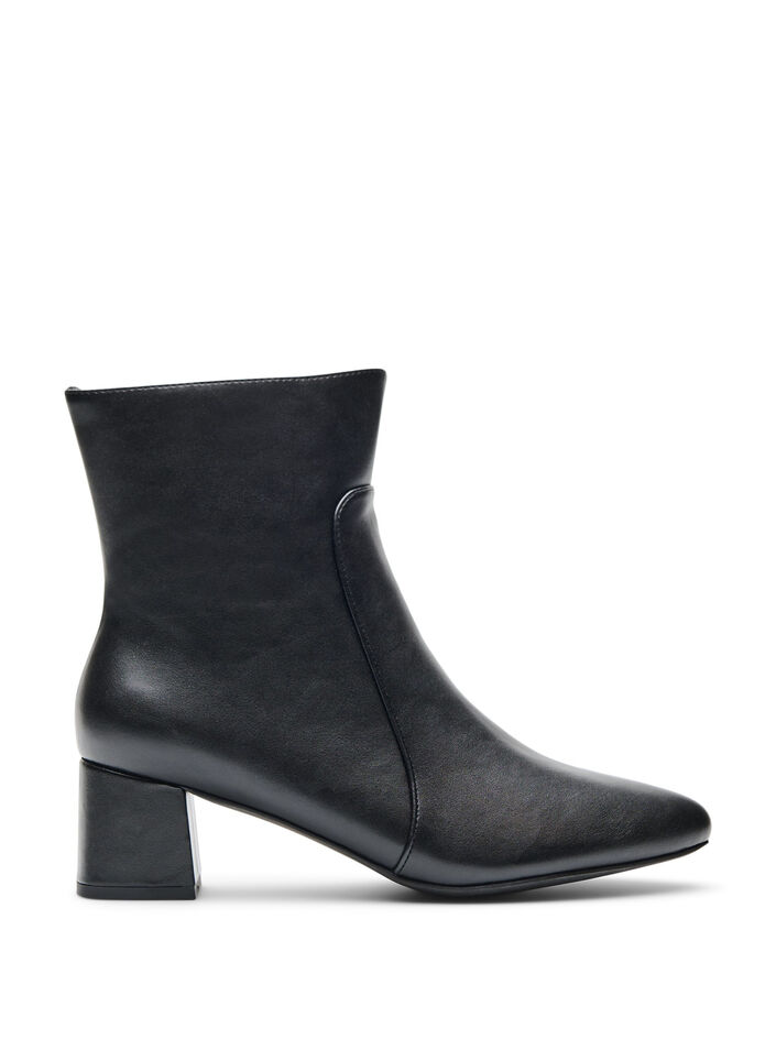 Wide fit - Ankle boots with block heel, Black, Packshot