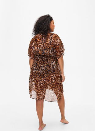 Beach kimono with print, Leopard, Model image number 1