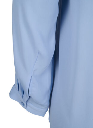 Solid colour shirt with v-neck, Serenity, Packshot image number 3