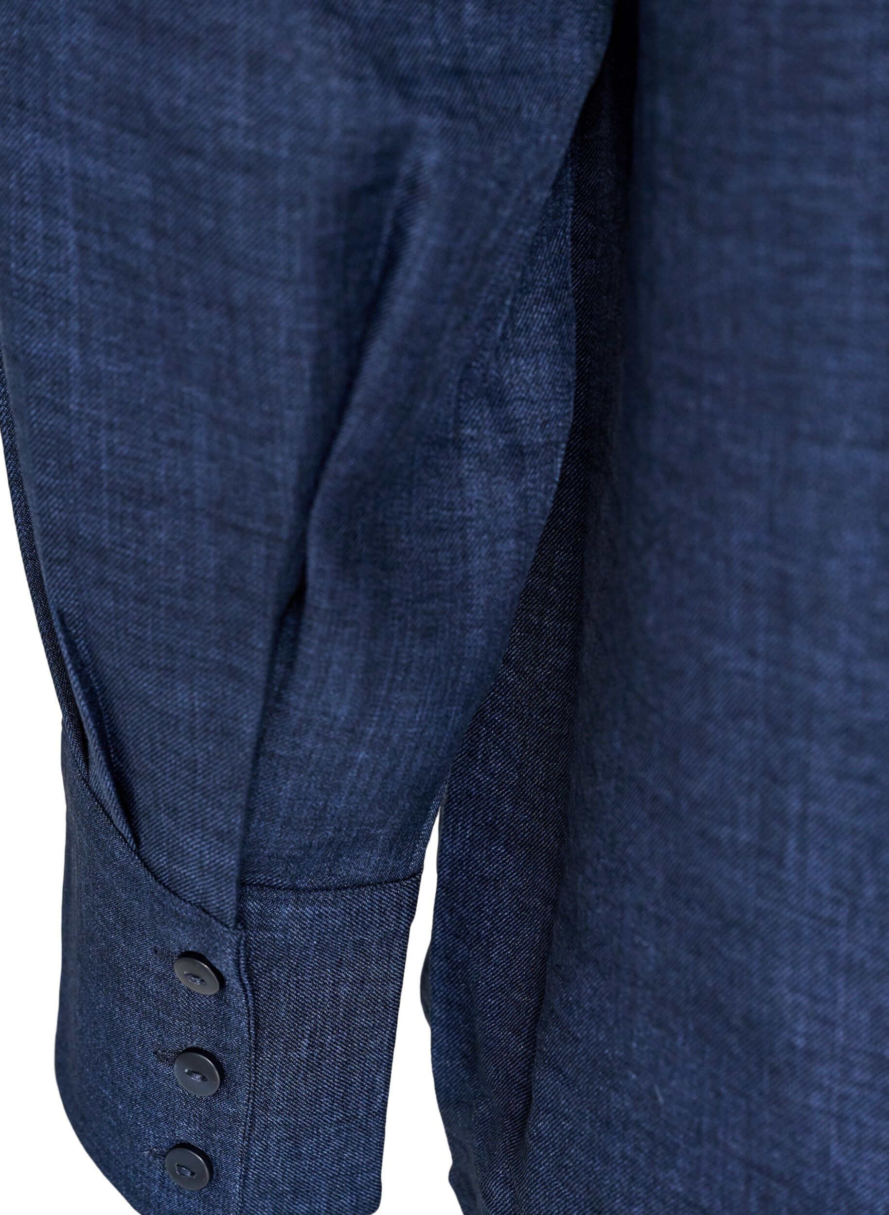 ZizzifashionLoose shirt with V-neck, Blue, Packshot image number 3