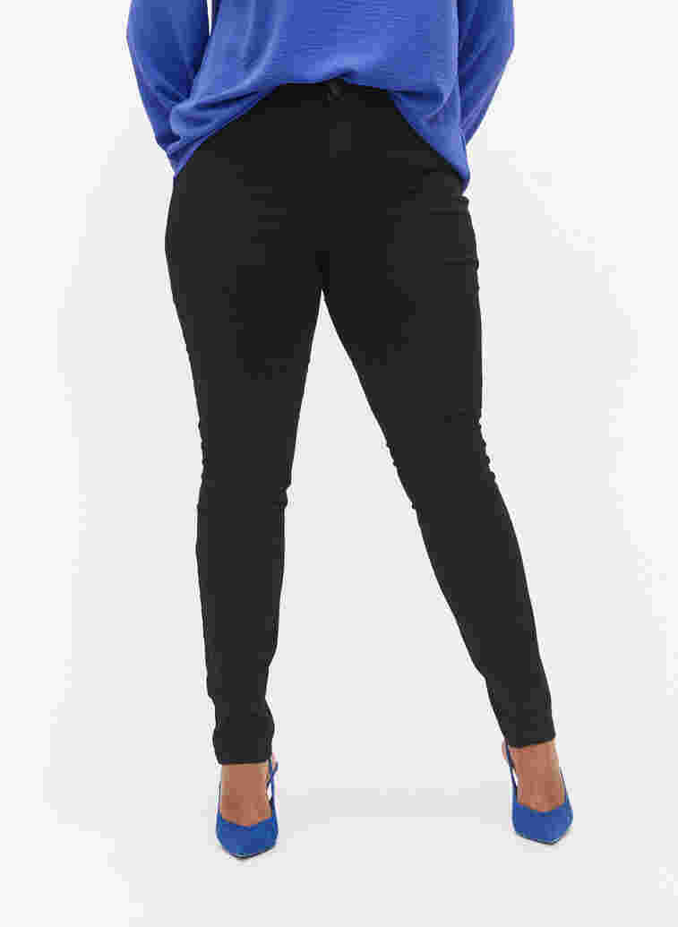 Extra slim fit Nille jeans with a high waist, Black, Model image number 1