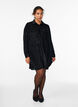 Short dress with a velour pattern, Black, Model image number 1