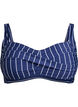 Bikini top with padding and print, Blue, Packshot image number 0