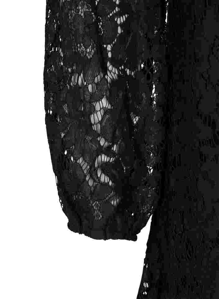 Lace dress with long sleeves, Black, Packshot image number 3