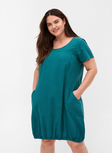 Short sleeve cotton dress, Pacific, Model image number 0