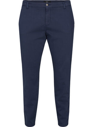 Chinos in cotton with pockets, Sky Captain, Packshot image number 0