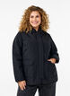 Quilted jacket with collar and pockets, Black, Model image number 0