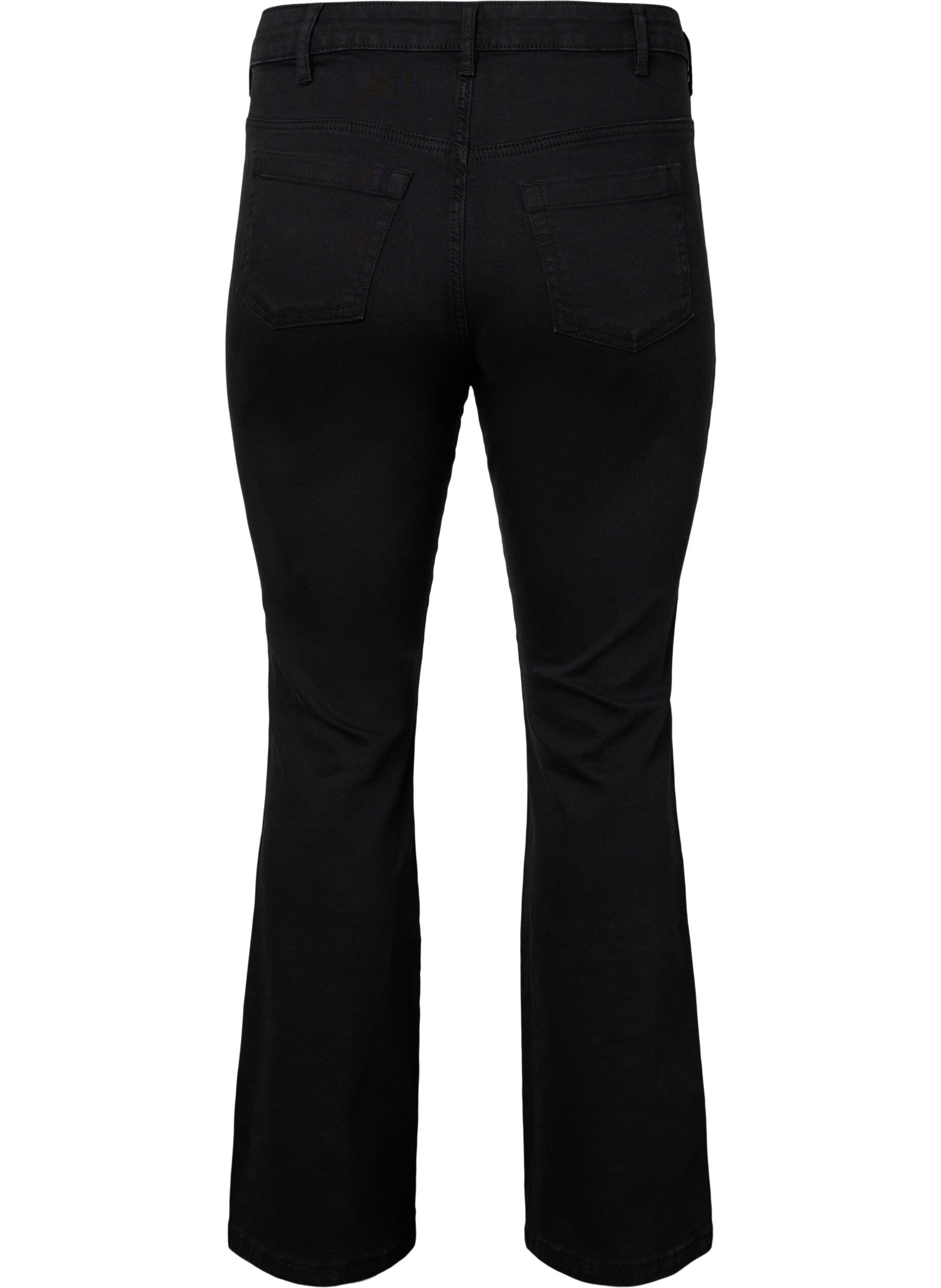 Zizzifashion Ellen bootcut jeans with high waist, Black, Packshot image number 1