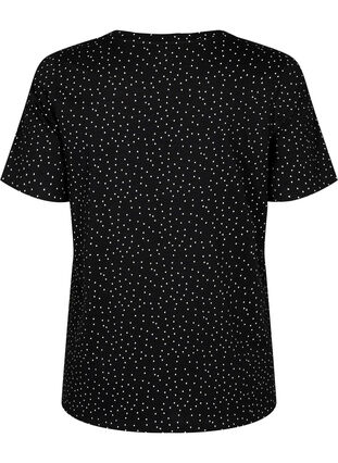 Organic cotton T-shirt with dots	, Black w. White Dot, Packshot image number 1