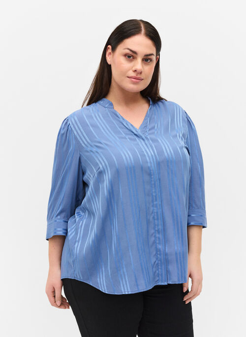 Blouse with 3/4 sleeves and V neckline