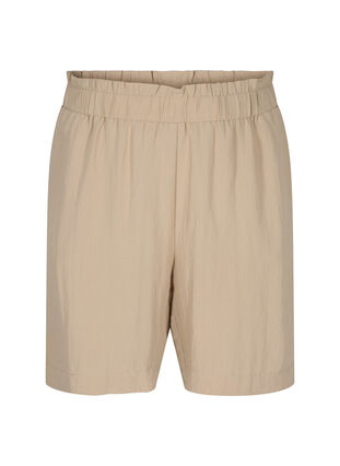 Loose viscose shorts, Oxford Tan, Packshot image number 0