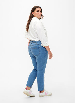 Slim fit Emily jeans with pearls, Light Blue, Model image number 1