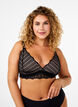 Bralette with lace and soft padding, Black, Model image number 0