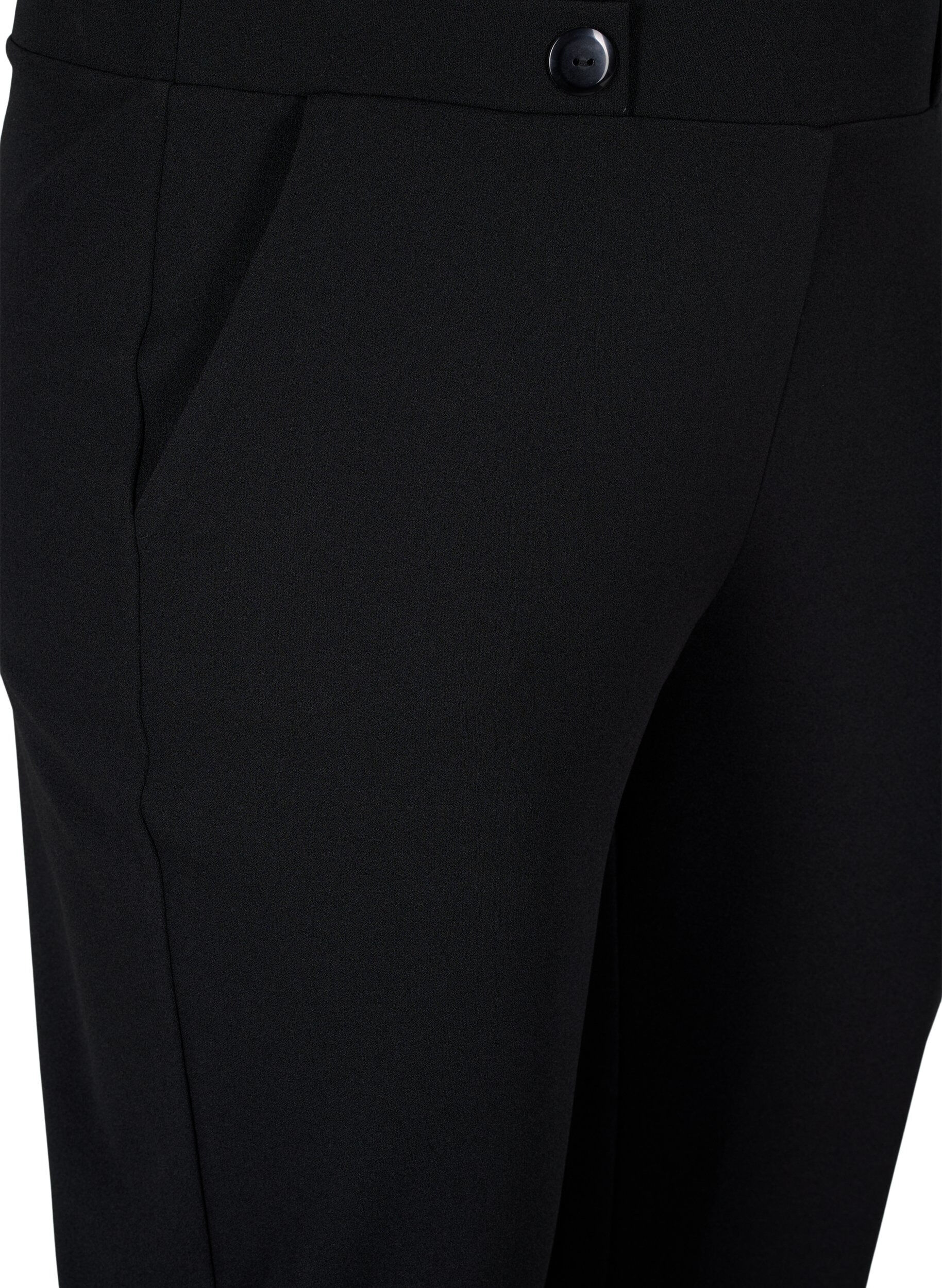 Zizzifashion Trousers with pockets and decorative buttons, Black, Packshot image number 2