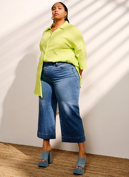 Shirt in cotton with half-length sleeves, Wild Lime, Image image number 0
