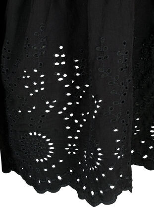 Viscose blouse with embroidery anglaise, Black, Packshot image number 3