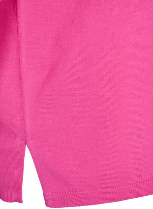 Viscose knitted blouse with 3/4 sleeves, Raspberry Rose, Packshot image number 3
